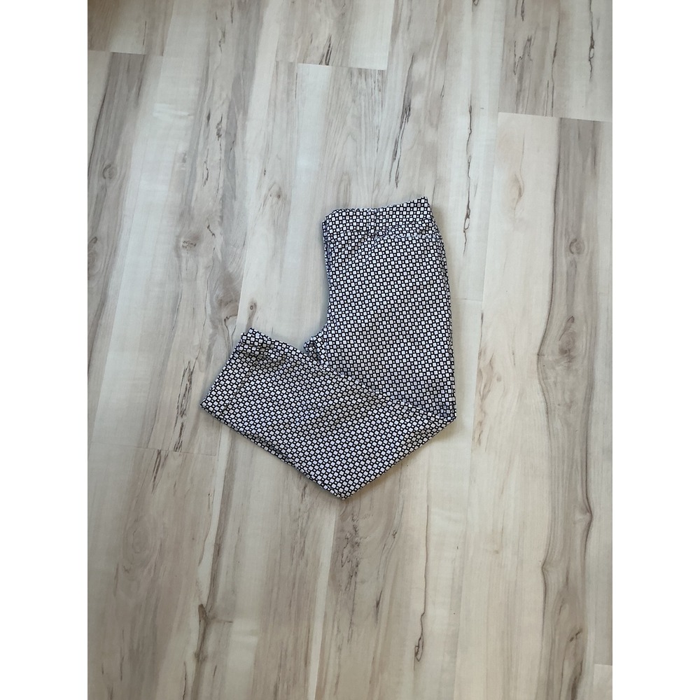 New York & Company 7th Avenue Black White Geometric Ankle Pants Size 4